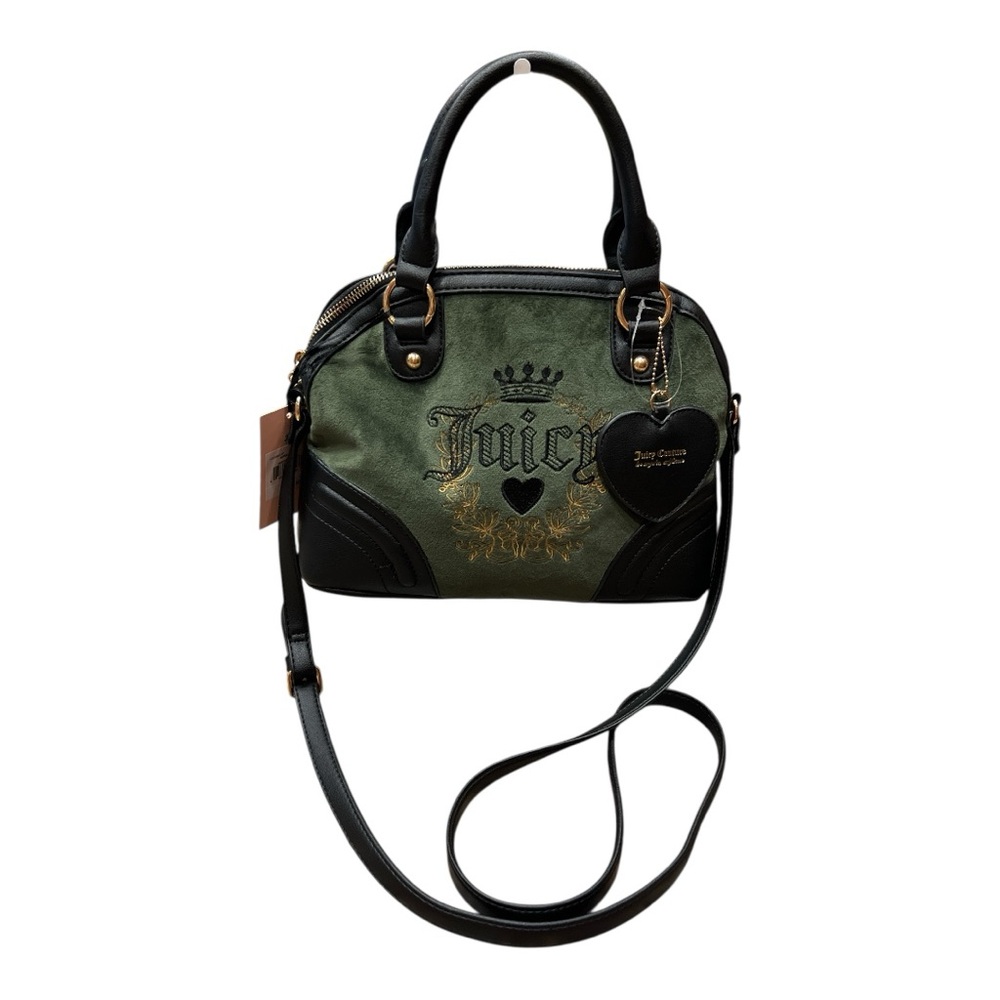 NWT Y2K Juicy Couture Heritage Dome Satchel Super Green/Black Cross Body - Picture 2 of 11